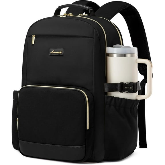 LOVEVOOK Laptop Backpack for Women with Pouch Pocket for Large Capacity Cup,15.6 Inch Laptop Computer Bag Travel Backpack Purse,Waterproof Work Business Backpack College Teacher Bags