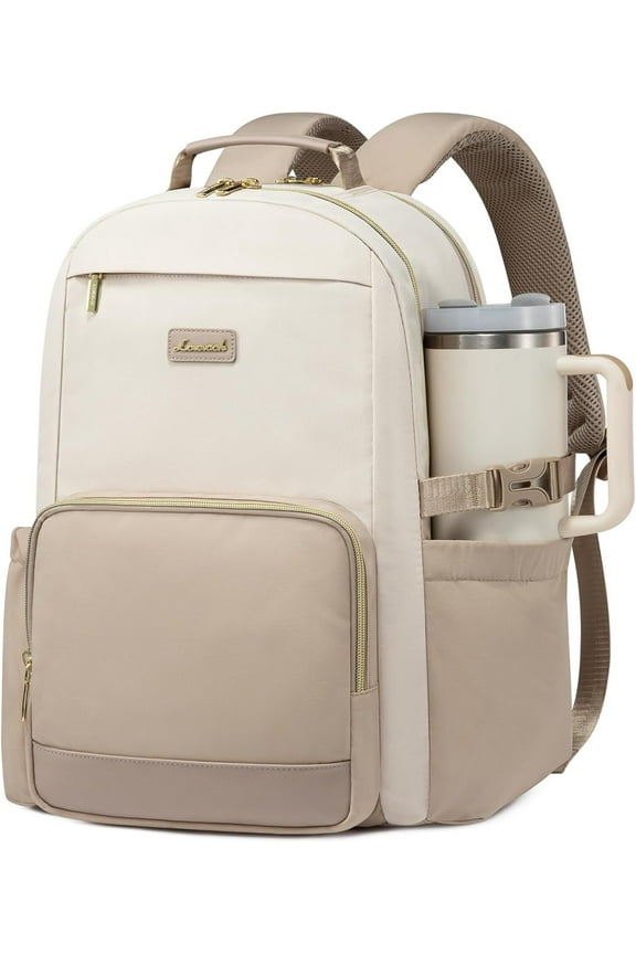 Laptop Backpack for Women with Pouch Pocket for Large Capacity Cup,15.6 Inch Laptop Computer Bag Travel Backpack Purse,Waterproof Work Business Backpack College Teacher Bags