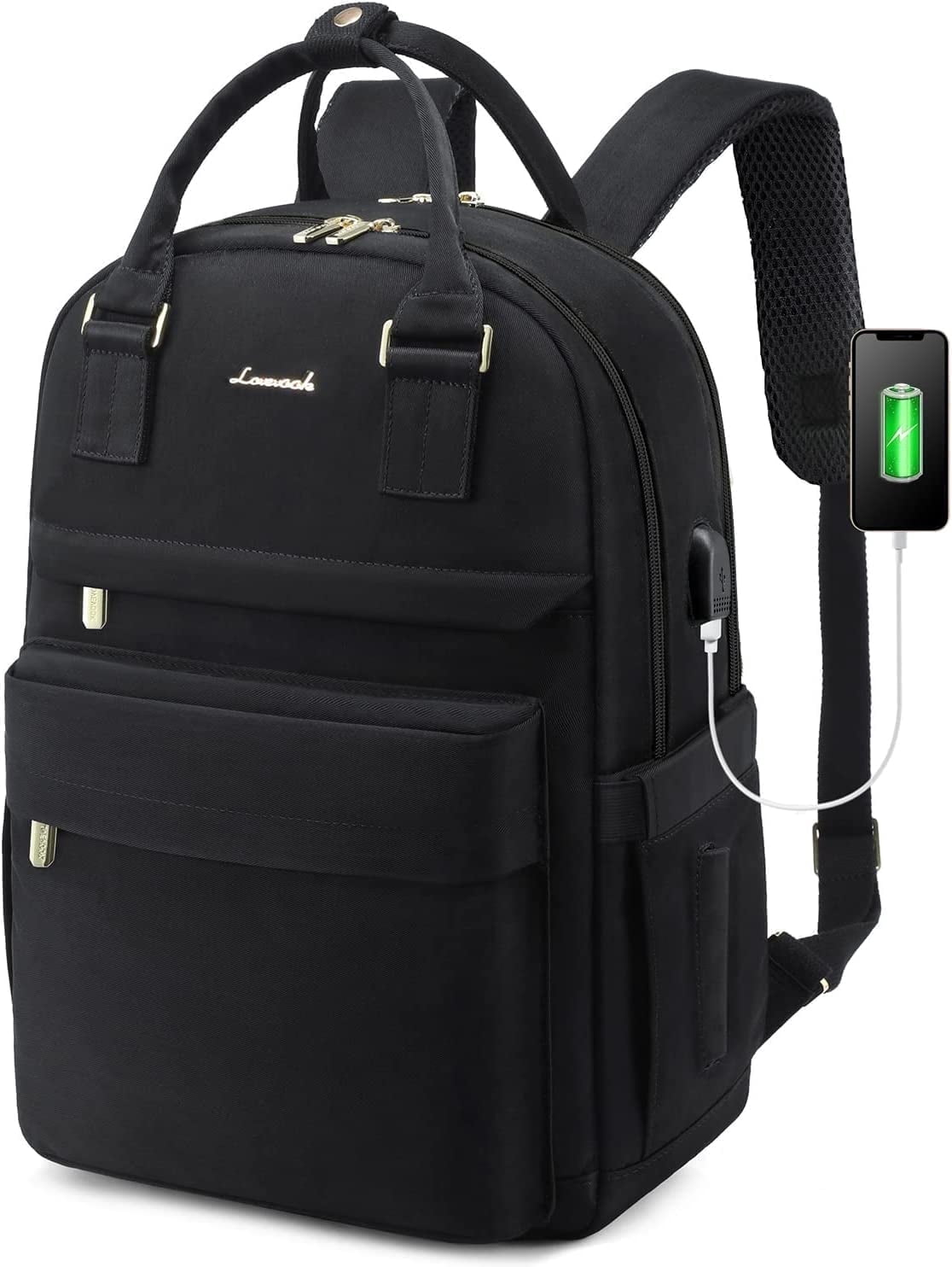 Lovevook Backpack Purses for Women,Vintage Women Teacher Laptop Backpack Nurse Bag, Multi-Function Work Travel Daypacks College Book Bag with USB Port