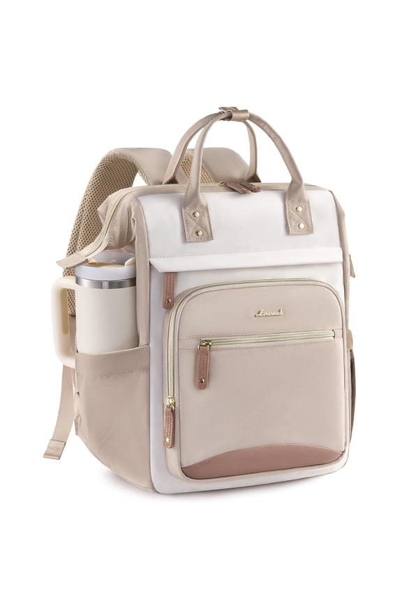 Laptop Backpack for Women Work Bag with Large Capacity Cup Side Pocket, 15.6 Inch Waterproof Computer Backpacks Purse, College Bookbag for School, Business, Teacher, Travel