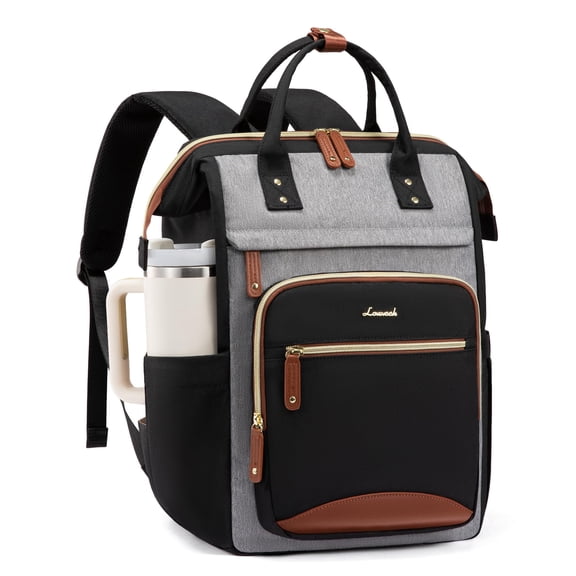 LOVEVOOK Laptop Backpack for Women Work Bag with Large Capacity Cup Side Pocket, 15.6 Inch Waterproof Computer Backpacks Purse, College Bookbag for School, Business, Teacher, Travel