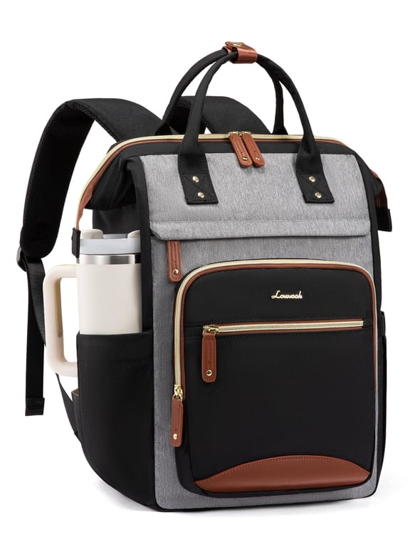 Laptop Backpack for Women Work Bag with Large Capacity Cup Side Pocket, 15.6 Inch Waterproof Computer Backpacks Purse, College Bookbag for School, Business, Teacher, Travel