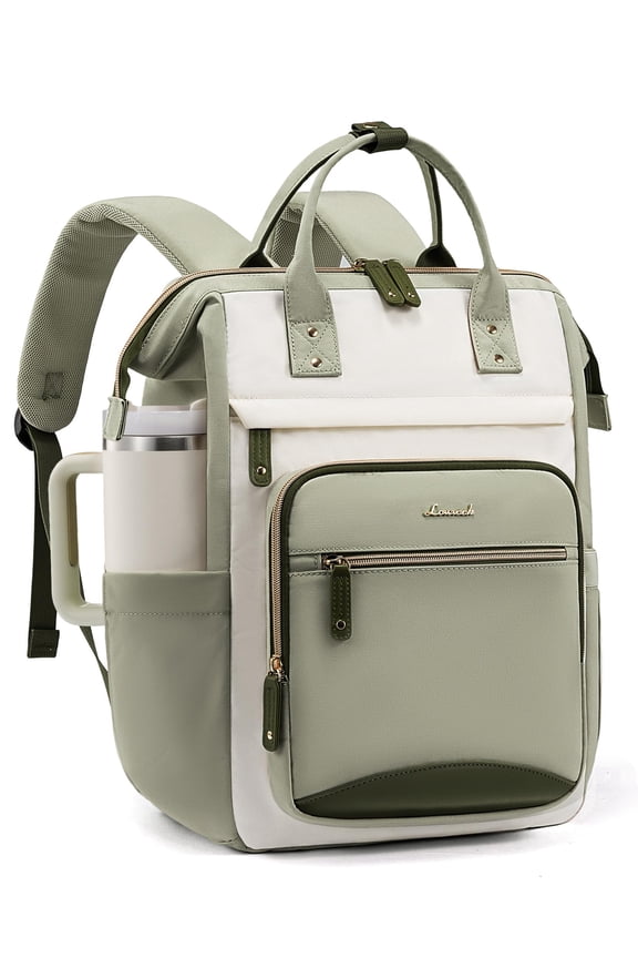 Laptop Backpack for Women Work Bag with Large Capacity Cup Side Pocket, 15.6 Inch Waterproof Computer Backpacks Purse, College Bookbag for School, Business, Teacher, Travel
