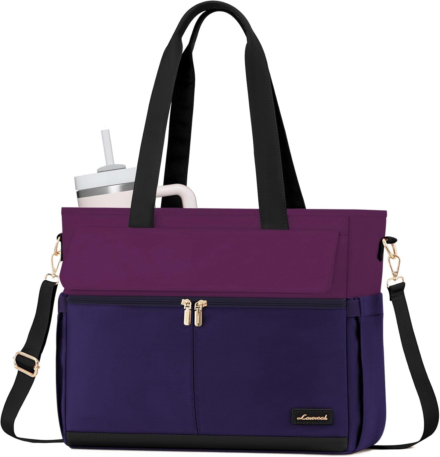 LOVEVOOK Laptop Bag for Women 15.6 Inch Canvas Laptop Large Capacity ...