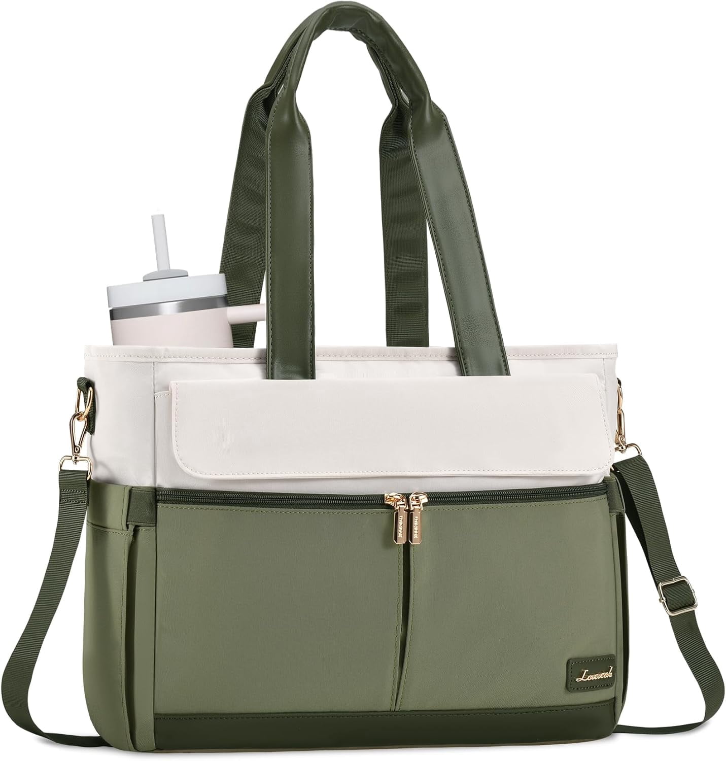 LOVEVOOK Laptop Bag for Women 15.6 Inch Canvas Laptop Large Capacity ...
