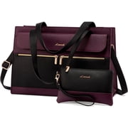 LOVEVOOK Laptop Bag for Women 15.6 Inch Tote Work Professional Leather Computer Briefcase Waterproof Handbag Shoulder La