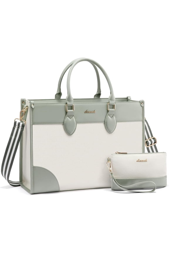 Laptop Bag for Women 15.6 lnch,Waterproof Laptops Tote Bags for Womens,Professional Work Bags for Women with Cup Holder,Large Laptop Purse Computer Briefcase Office Teacher Clutch Bag,2 PCS