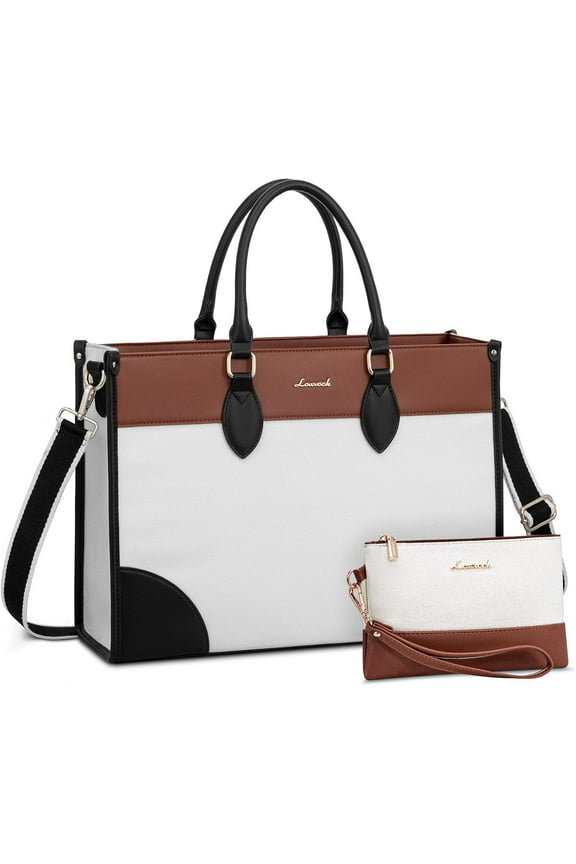 Laptop Bag for Women 15.6 lnch,Waterproof Laptops Tote Bags for Womens,Professional Work Bags for Women with Cup Holder,Large Laptop Purse Computer Briefcase Office Teacher Clutch Bag,2 PCS