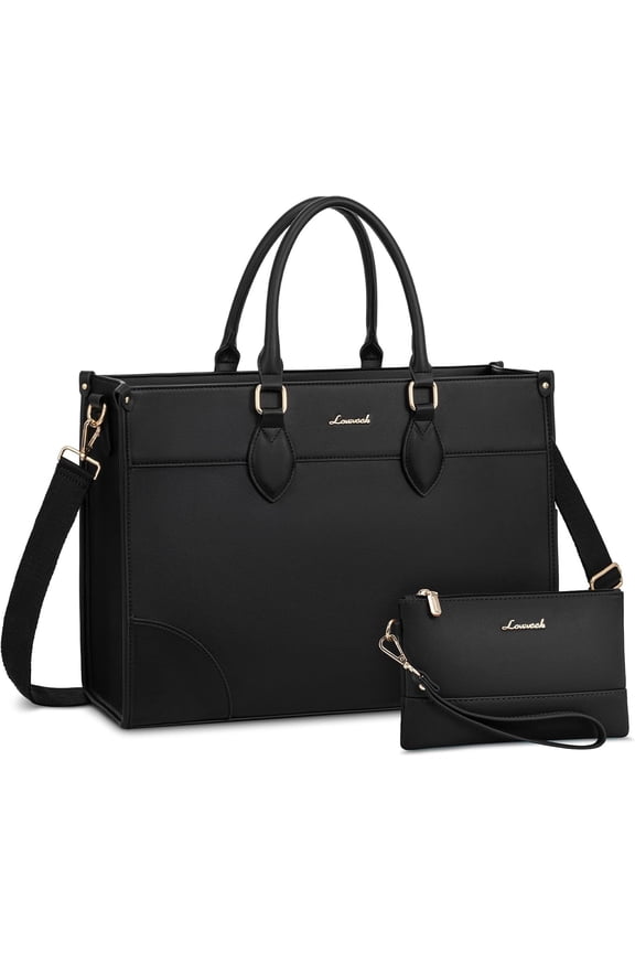 Laptop Bag for Women 15.6 lnch,Waterproof Laptops Tote Bags for Womens,Professional Work Bags for Women with Cup Holder,Large Laptop Purse Computer Briefcase Office Teacher Clutch Bag,2 PCS