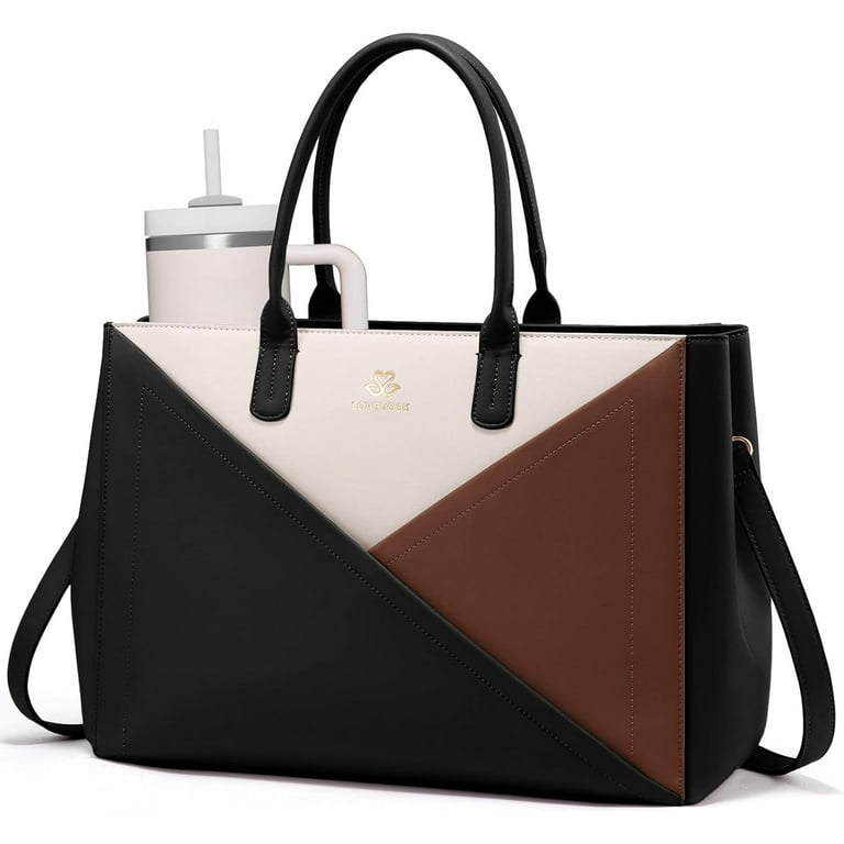 LOVEVOOK Laptop Tote Bag for Women with Large Cup Holder, - Main Image