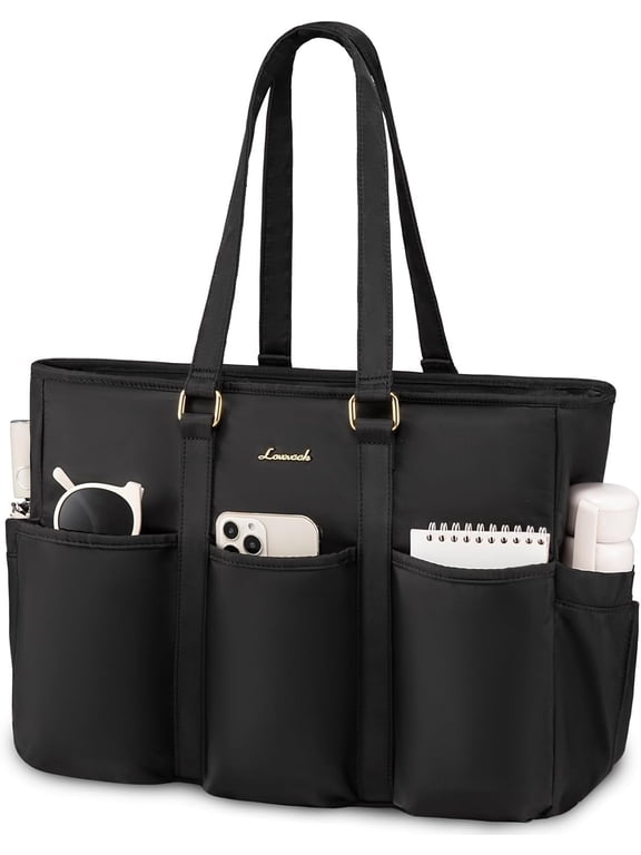 Laptop Tote Bag for Women Work, Teacher Tote Bag Nurse Bag With Large Cup Holder, Utility Professional Computer Bag For Work/Travel/College/Daily, Large Purse Handbag With Multi Pockets
