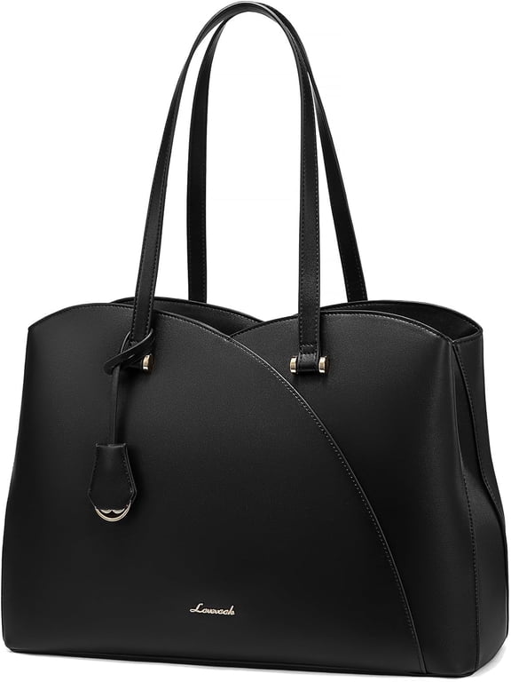 Laptop Tote Bag for Women, 15.6 Inch Pu Leather Work Bag, Large Professional Teacher Nurse Purse, Spacious Computer Bag Handbag with Organizer