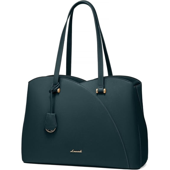 LOVEVOOK Laptop Tote Bag for Women, 15.6 Inch Pu Leather Work Bag, Large Professional Teacher Nurse Purse, Spacious Computer Bag Handbag with Organizer