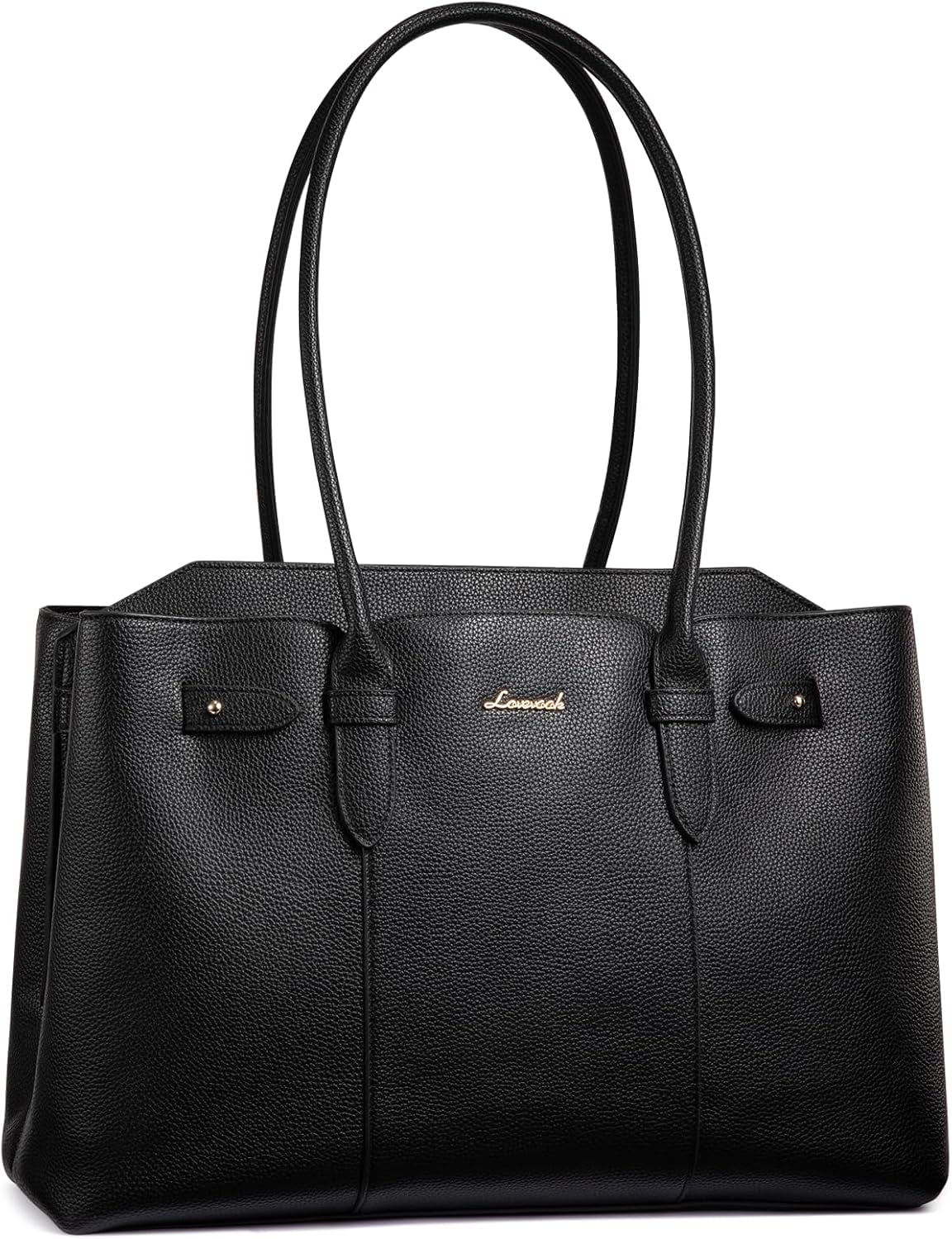 LOVEVOOK Laptop Tote Bag for Women, 15.6 Inch Waterproof Leather Computer Work Purse with Zipper for Teacher & Travel