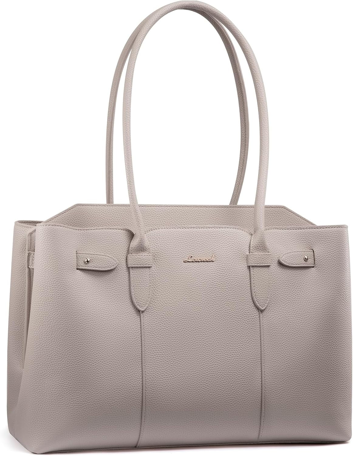 LOVEVOOK Laptop Tote Bag for Women, 15.6 Inch Waterproof Leather Computer Work Purse with Zipper for Teacher & Travel