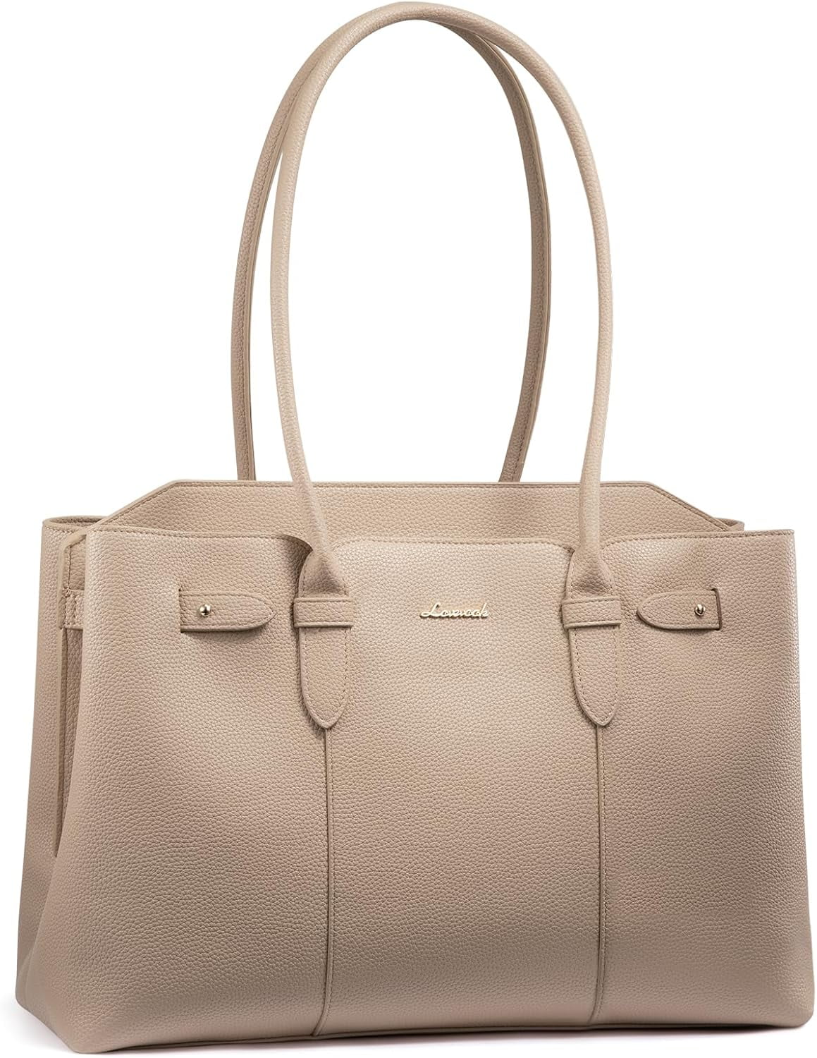 LOVEVOOK Laptop Tote Bag for Women, 15.6 Inch Waterproof Leather Computer Work Purse with Zipper for Teacher & Travel