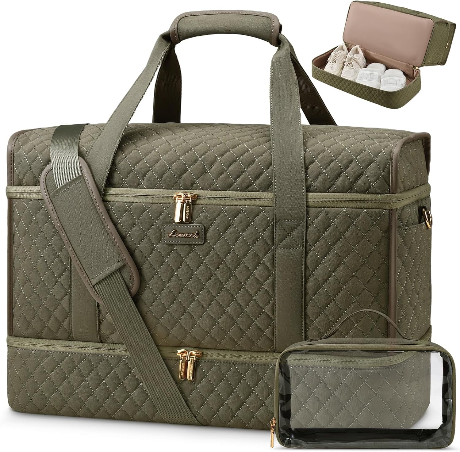LOVEVOOK Large Travel Duffle Bag, Weekender Bags for Women With Shoe Compartment, Overnight Hospital Bag For Women Labor Delivery, Carry on Bag Personal Item Travel Bag, Yoga Gym Duffel Bag