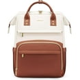thumbnail image 1 of LOVEVOOK Leather Laptop Backpack for Women, 17 inch Professional Work & Travel Bag, Brown, 1 of 6