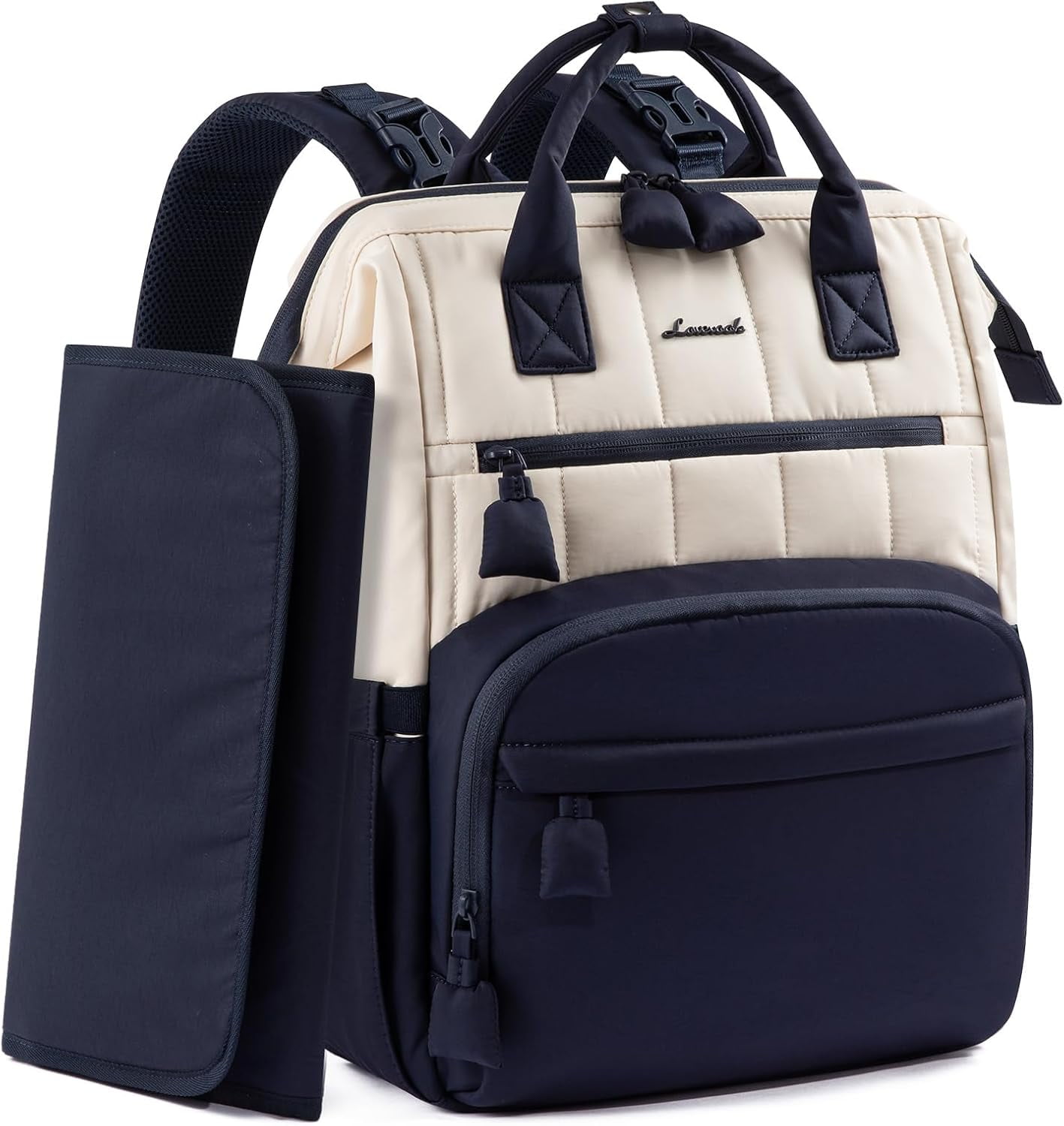 LOVEVOOK Puffer Diaper Backpack, Lightweight Baby Bag with Changing Pad, Diaper Bag for Mom Dad with Stroller Buckles