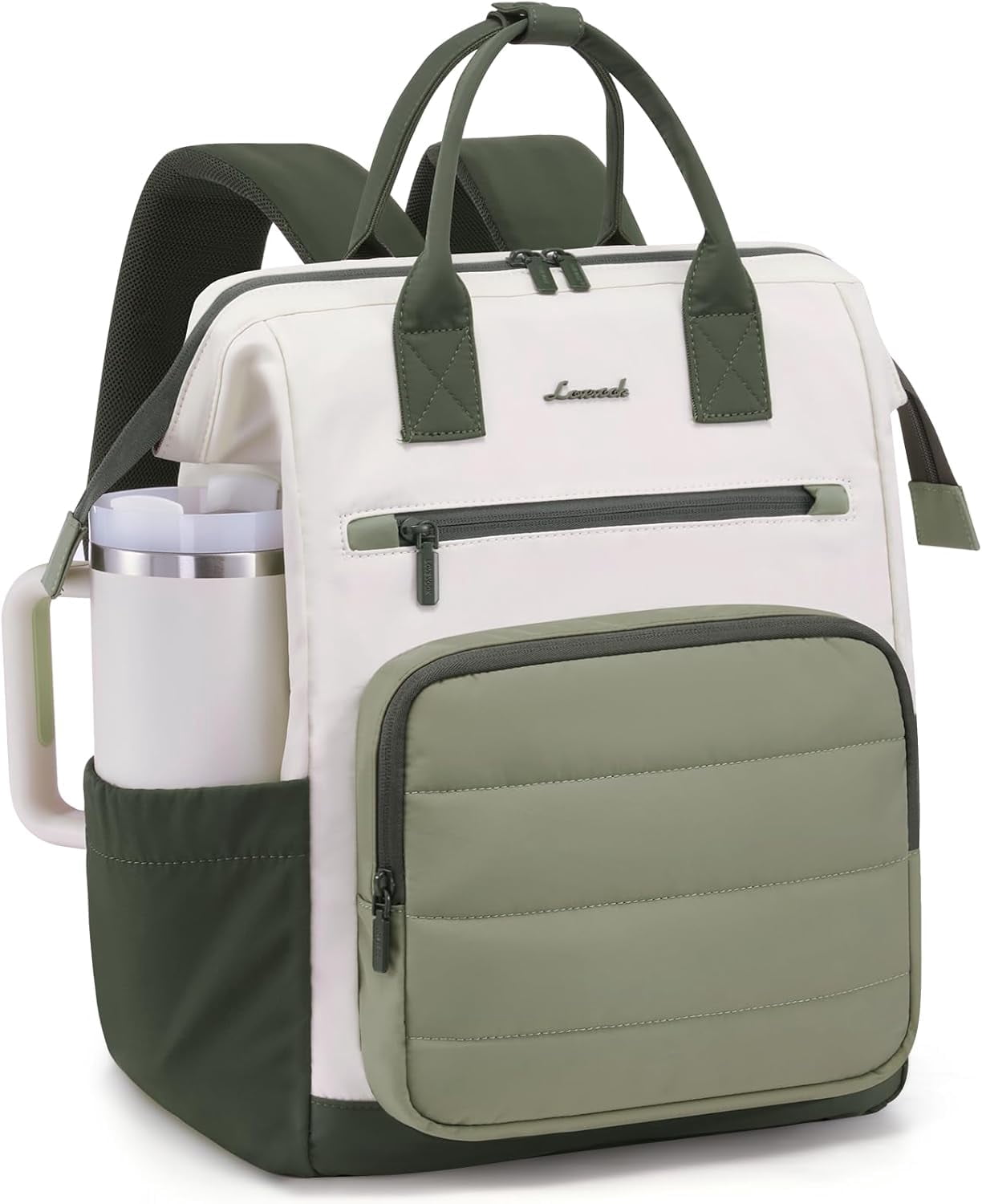 LOVEVOOK Puffer Laptop Backpack for Women, 15.6 Inch Work Backpack purse for Nurse Teacher College Bookbag,Personal Item Travel Bag Computer Daypack for Daily Commute