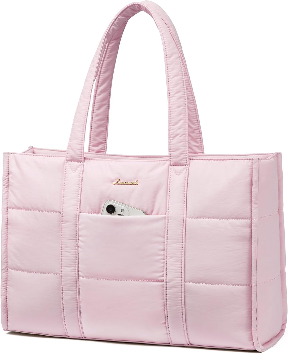 LOVEVOOK Puffer Laptop Tote Bag, Large Work Travel Laptop Bag for for Women, 15.6 Inch Large Computer Briefcase for Teacher Nurse Casual Shoulder Bag, Lightweight Soft Handbags