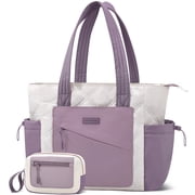 LOVEVOOK Puffer Tote Bag for Women, Lightweight Travel Tote with Laptop Compartment & Cup Holders, Fashion Quilted Work