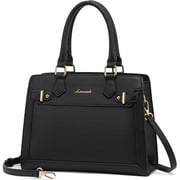 LOVEVOOK Purses and Handbags for Women, Tote Shoulder Bag Satchel Black Purse and PU Leather Top Handle for ladies