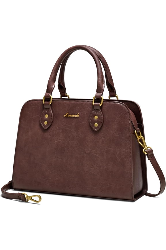 Purses and Handbags for Women, Vintage-Style Leather Top Handle Shoulder Bag Satchel Tote Crossbody Purse for Ladies