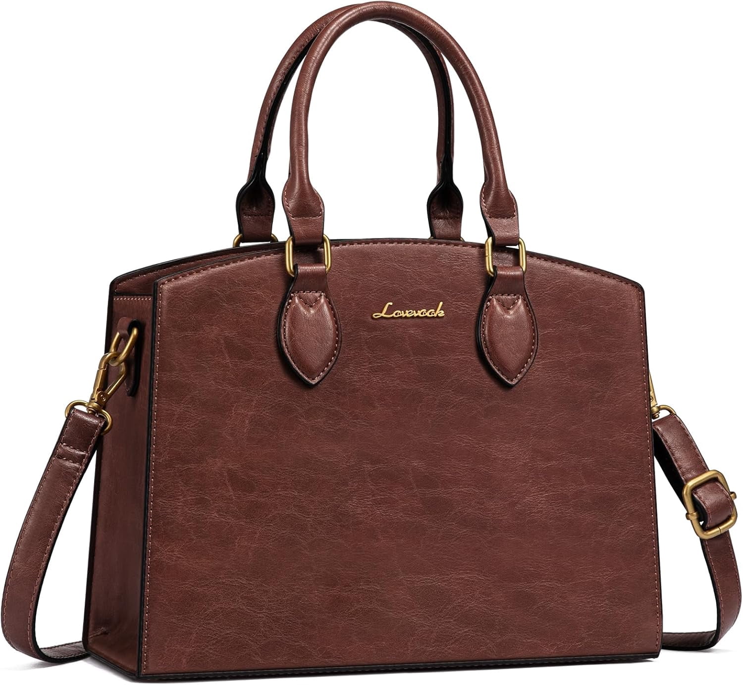 LOVEVOOK Purses and Handbags for Women, Vintage Tote Shoulder Bag Trendy, PU Leather Satchel Bag, Medium Ladies Hand Bag