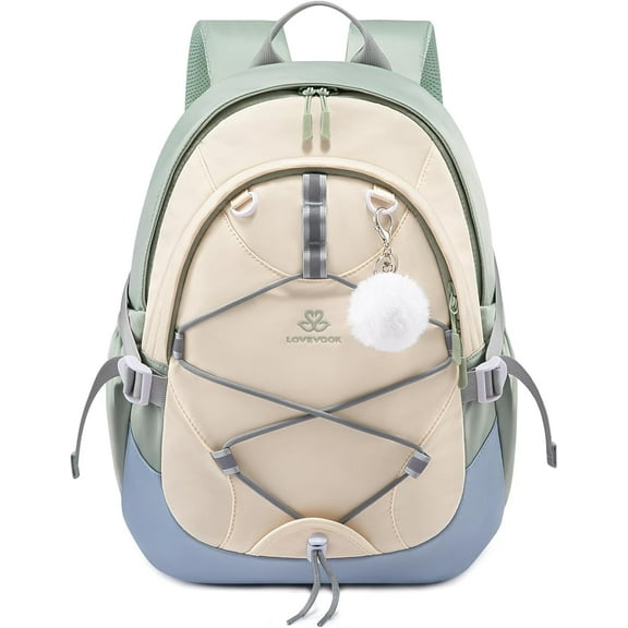 LOVEVOOK Cute Backpack Purses for Women, Lightweight Computer Bookbag Fit 15.6 Inch Laptop, Travel Bag Daypack with Fashion Chest Strap