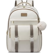 LOVEVOOK School Backpack for Teen Girls, Student Backpack Purse for 14-16 Teenage, Cute Kid Bookbag, Back to School Backpacks Fit 15.6 Inch Laptop, Large College Travel Bag, Beige-khaki