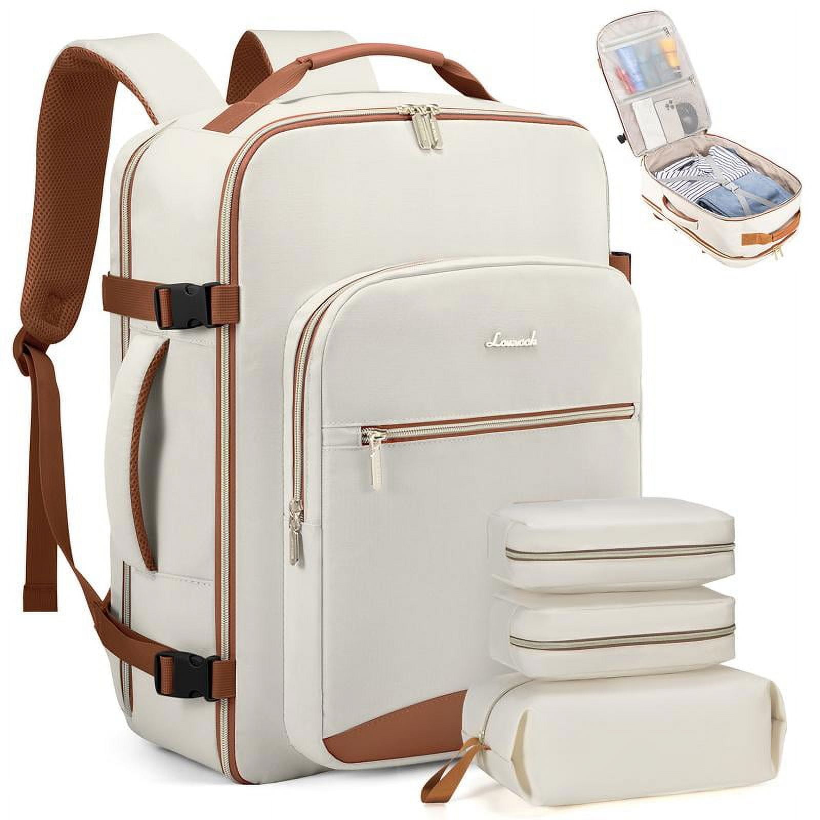 LOVEVOOK TSAFriendly CarryOn Travel Backpack with 3 Packing Cubes and