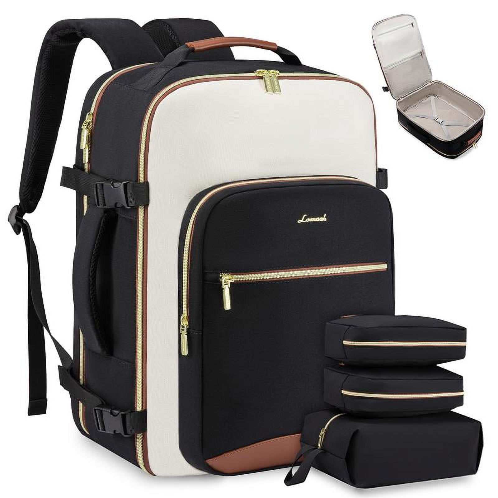 LOVEVOOK TSAFriendly CarryOn Travel Backpack with 3 Packing Cubes and