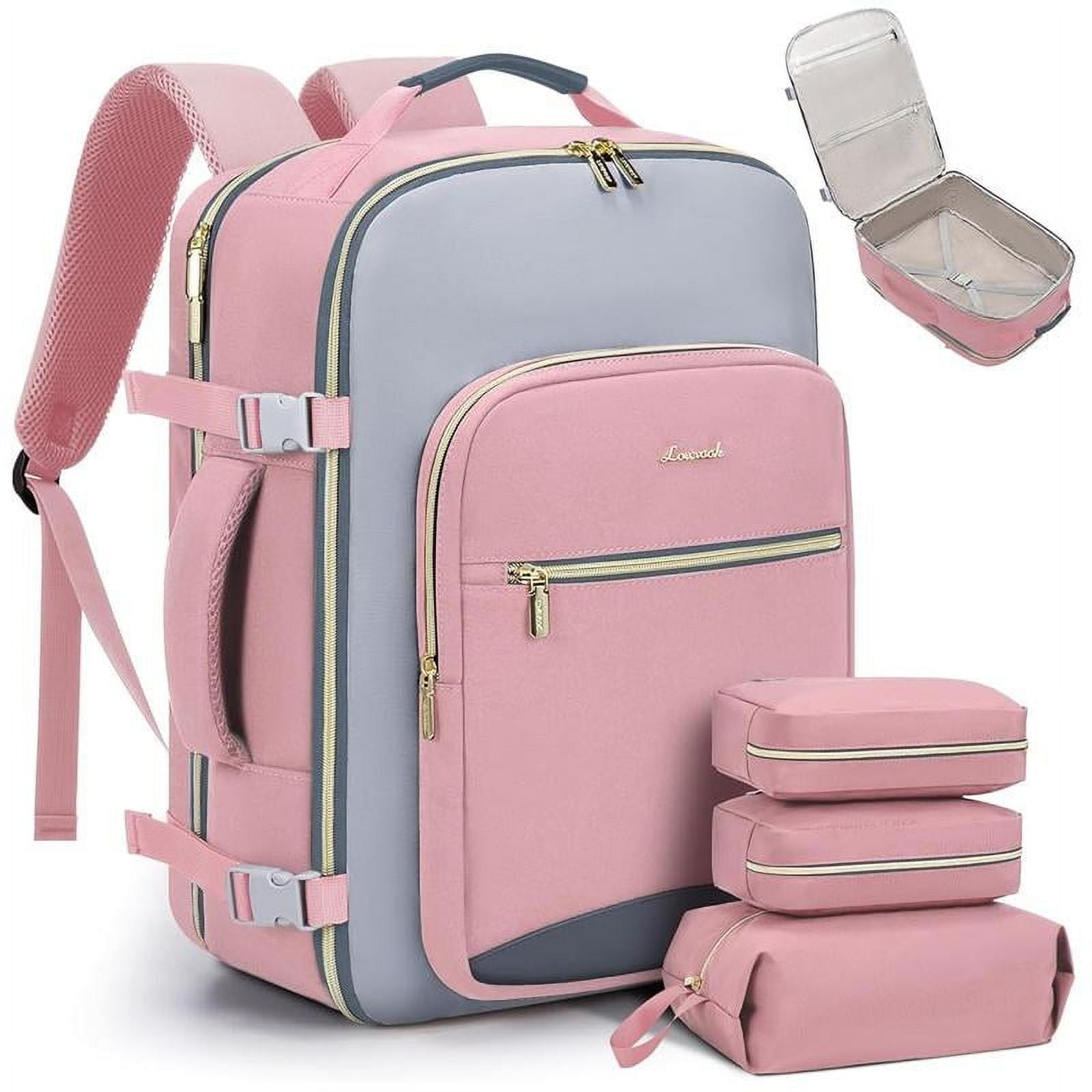 LOVEVOOK TSAFriendly CarryOn Travel Backpack with 3 Packing Cubes and
