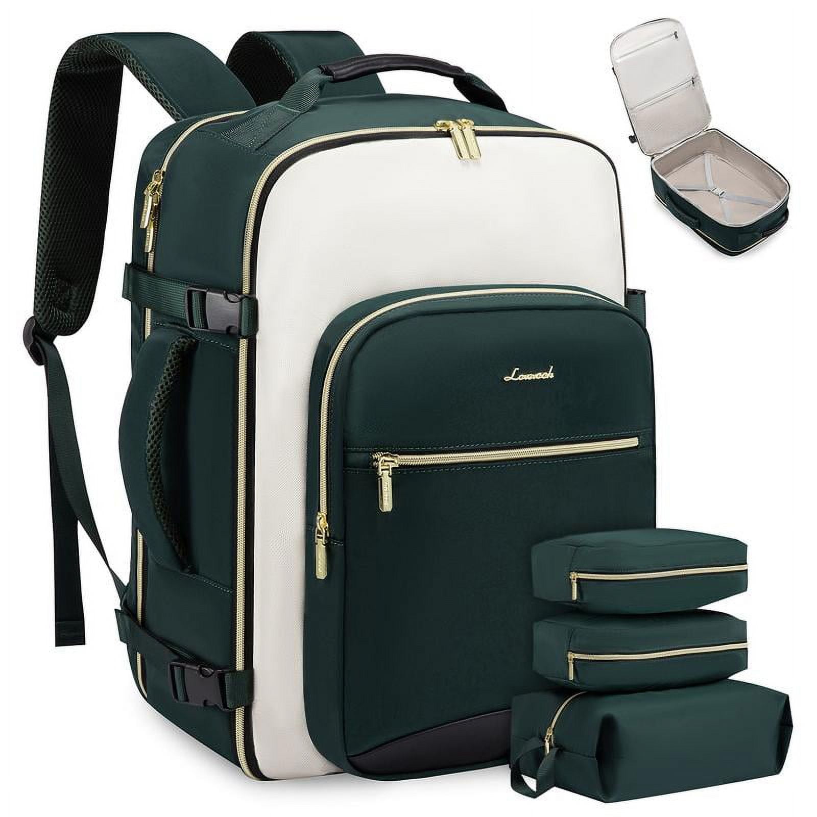 LOVEVOOK TSAFriendly CarryOn Travel Backpack with 3 Packing Cubes and