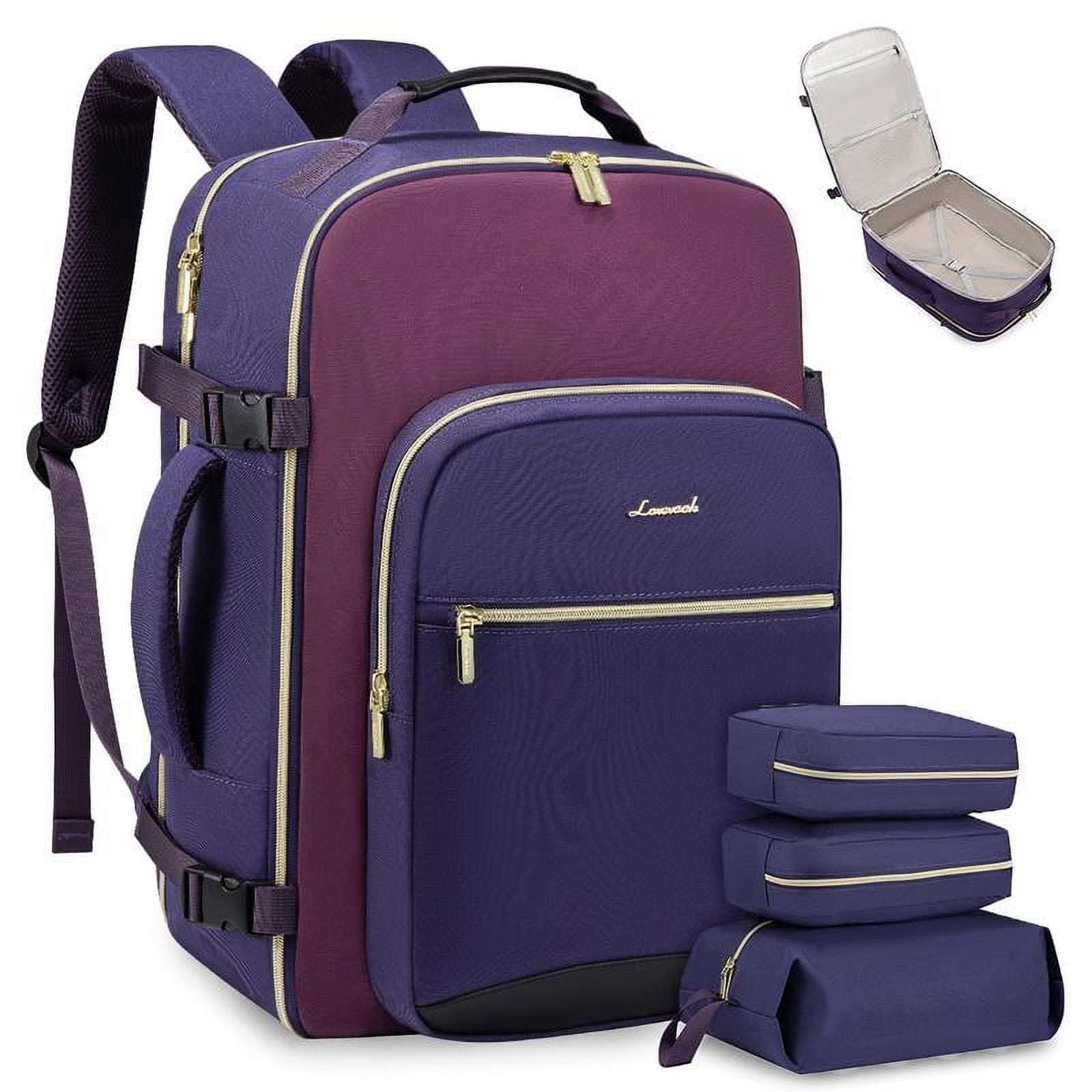 LOVEVOOK TSAFriendly CarryOn Travel Backpack with 3 Packing Cubes and