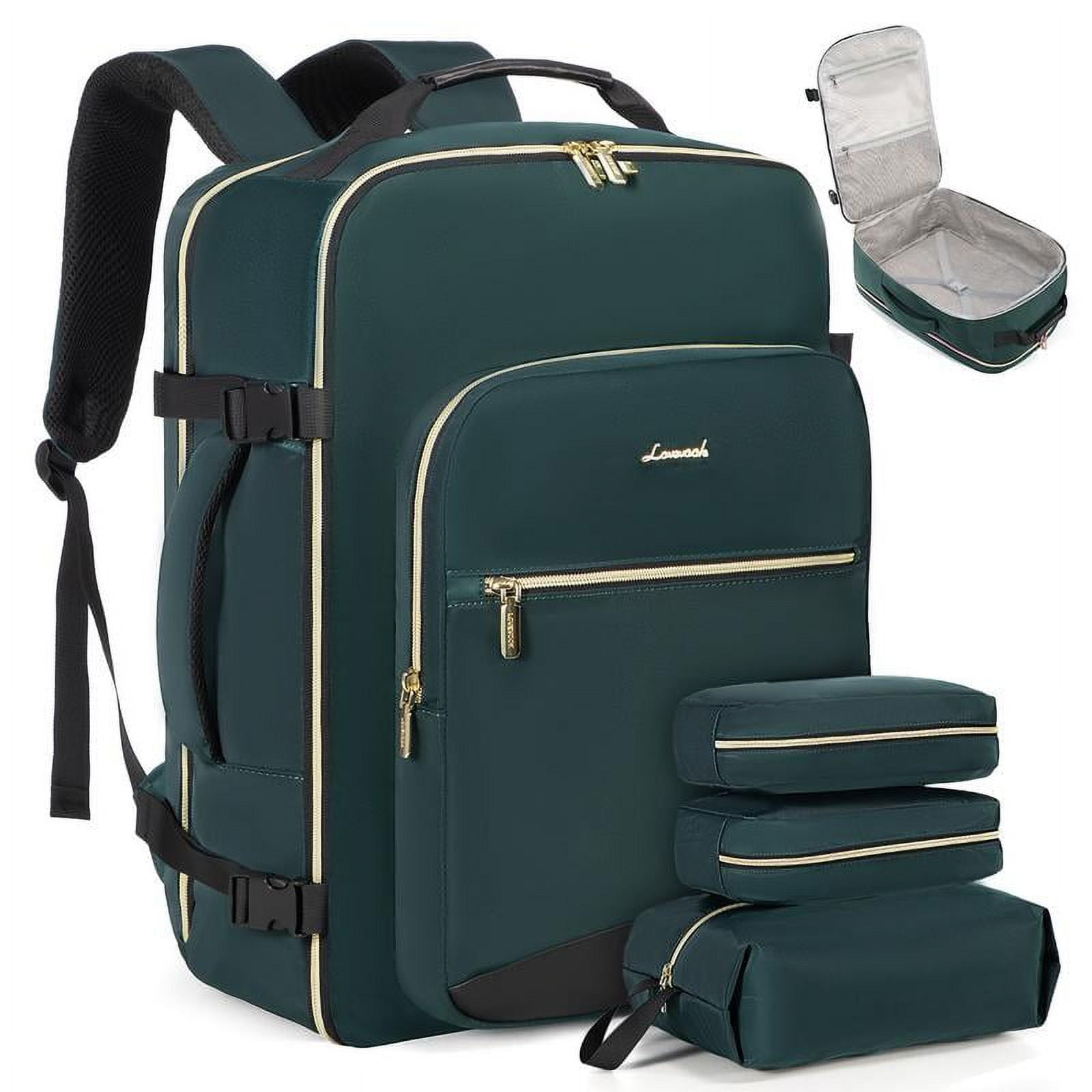 LOVEVOOK TSAFriendly CarryOn Travel Backpack with 3 Packing Cubes and