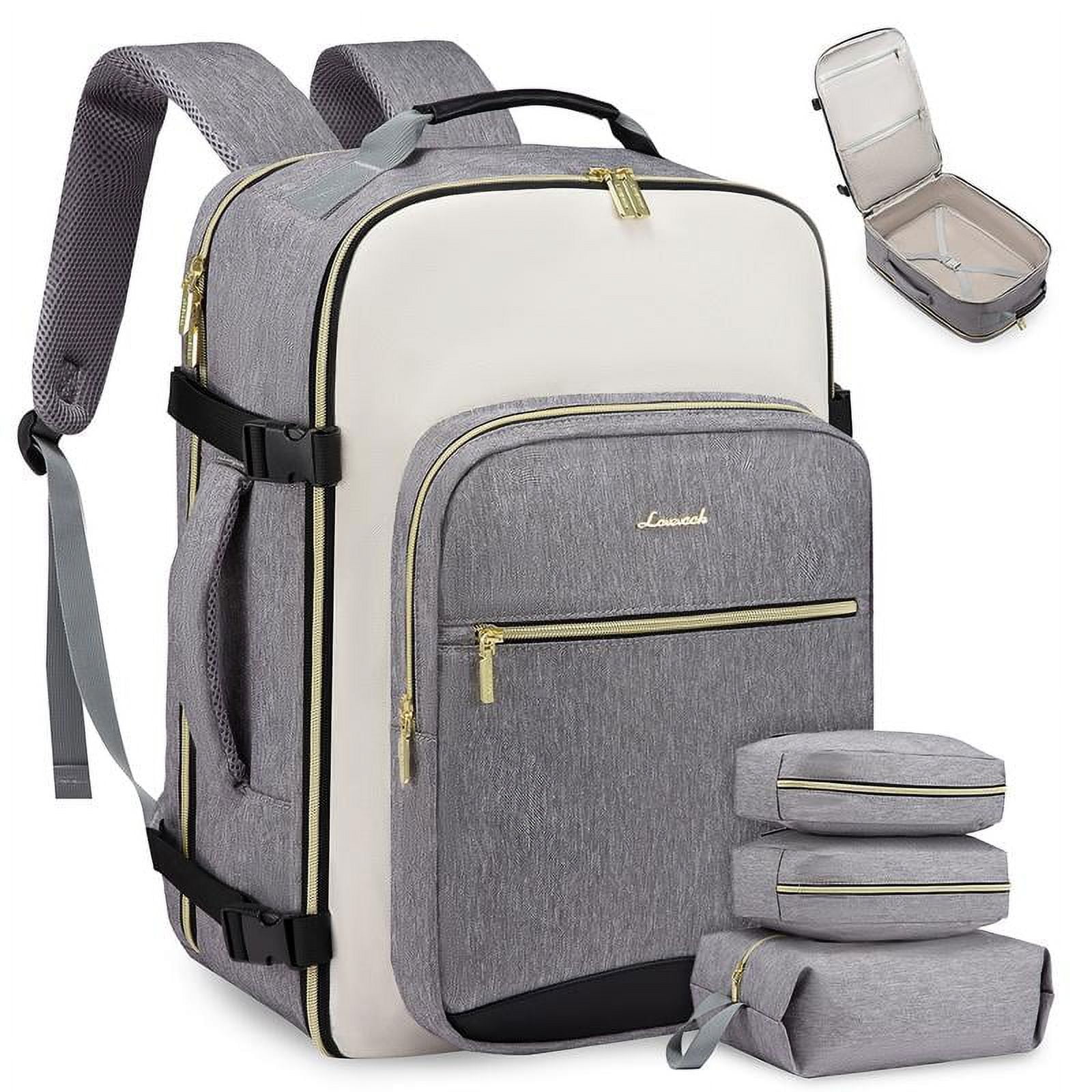 LOVEVOOK TSAFriendly CarryOn Travel Backpack with 3 Packing Cubes and