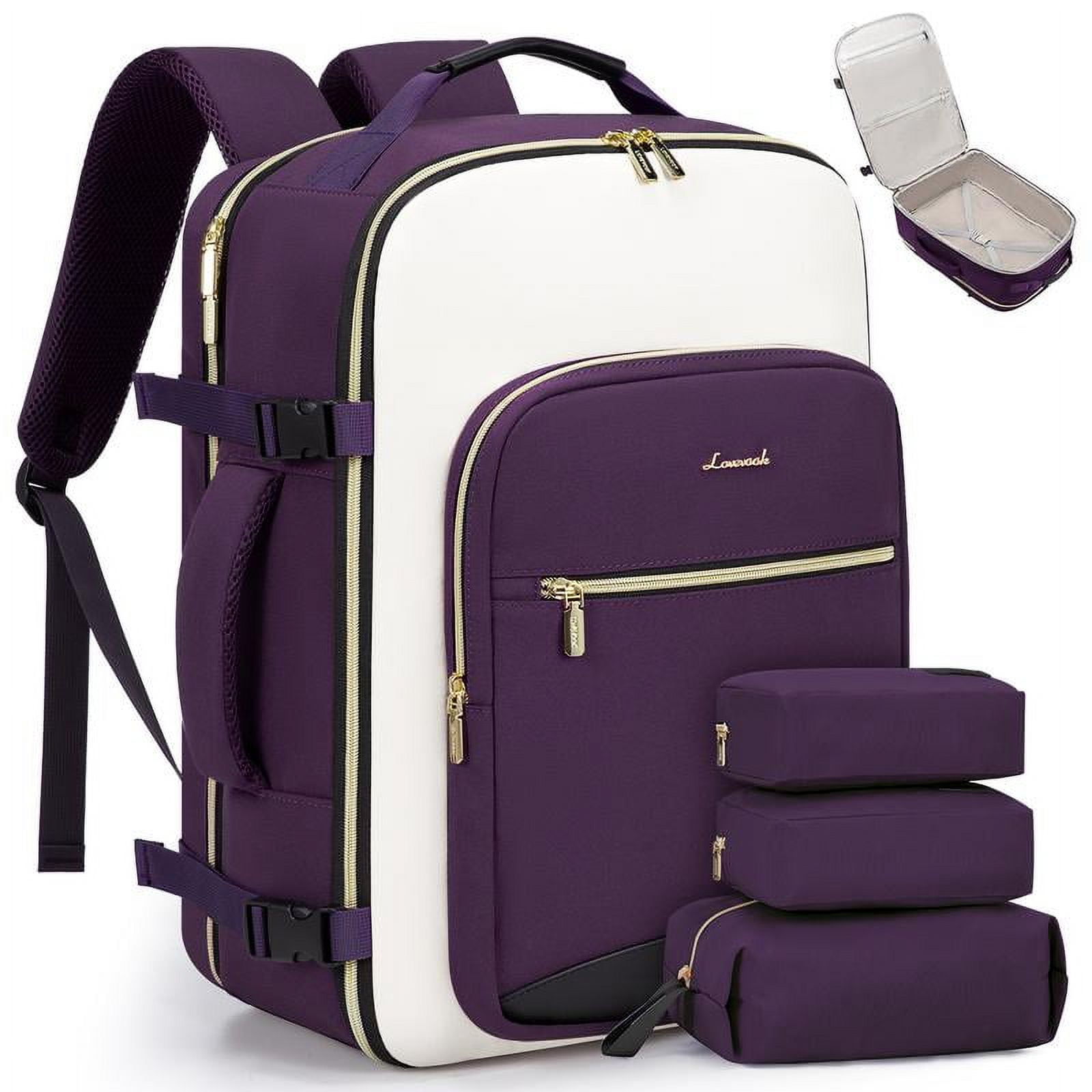 LOVEVOOK TSAFriendly CarryOn Travel Backpack with 3 Packing Cubes and