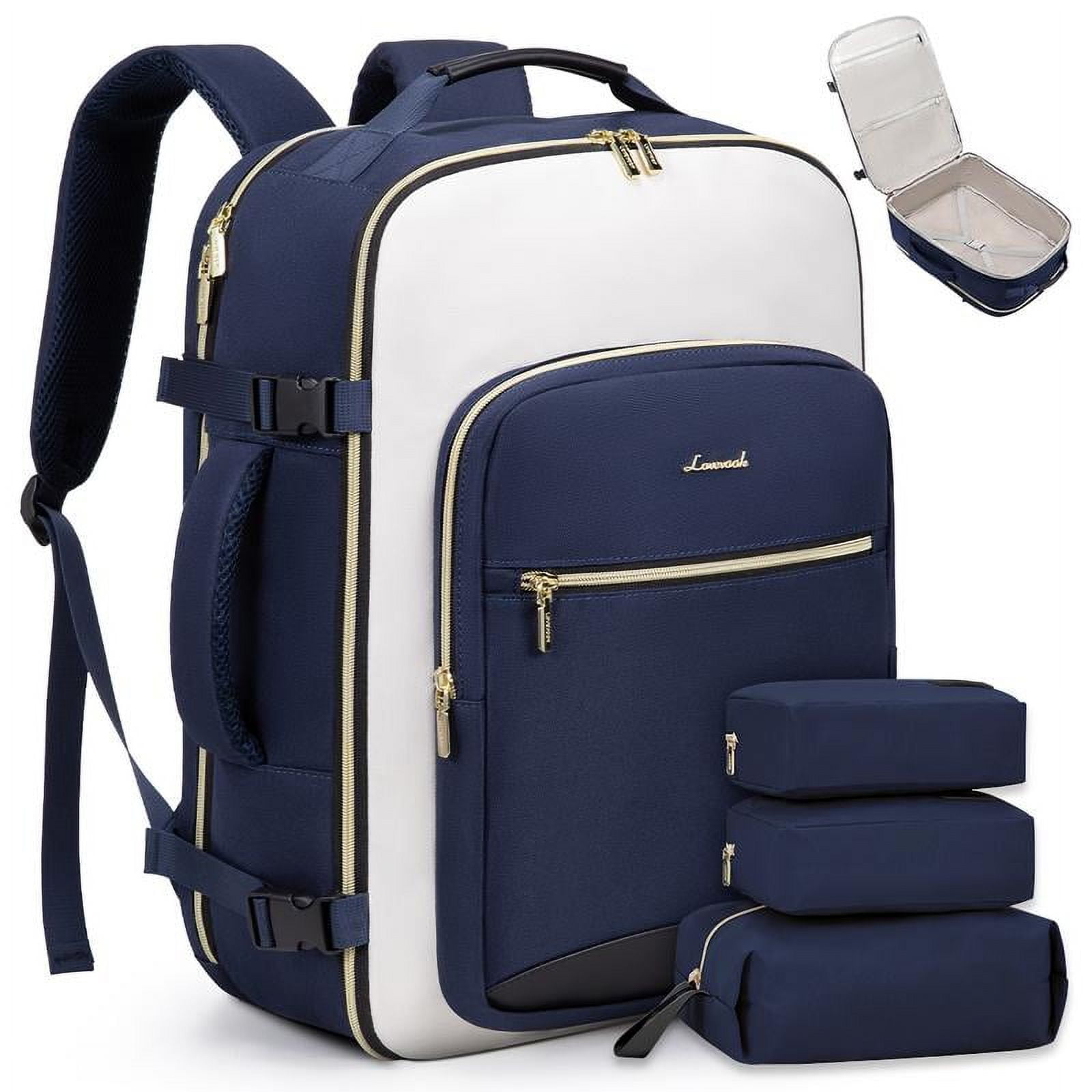 LOVEVOOK TSAFriendly CarryOn Travel Backpack with 3 Packing Cubes and