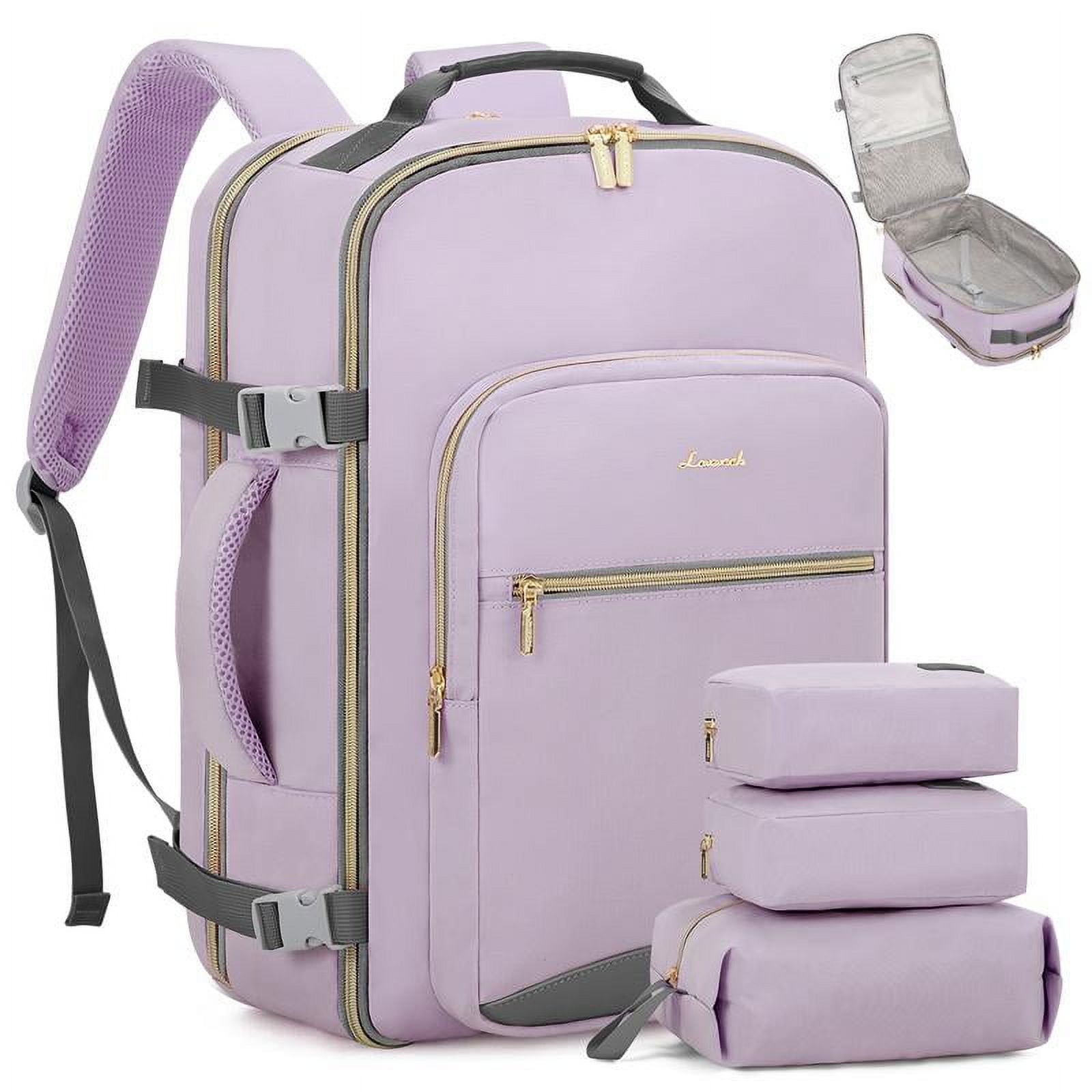 LOVEVOOK TSAFriendly CarryOn Travel Backpack with 3 Packing Cubes and