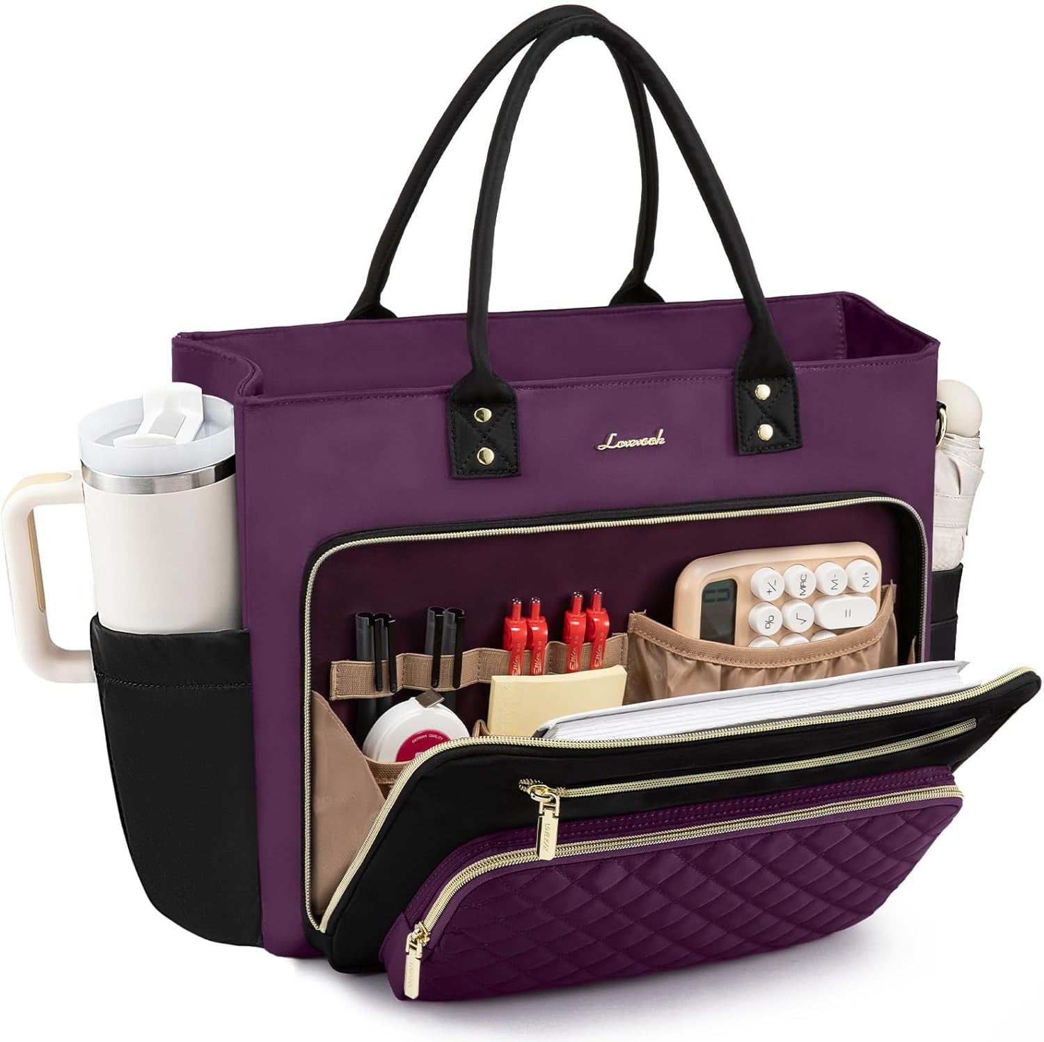 LOVEVOOK Teacher Work Tote Bag for Women, 15.6 inch Laptop Bag with ...