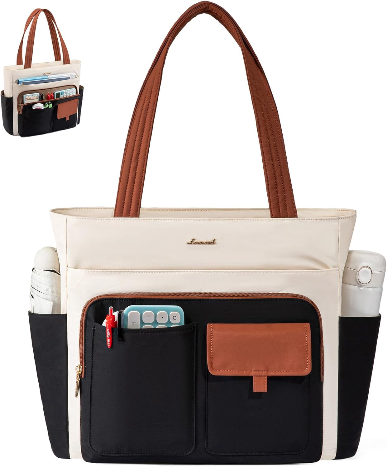 LOVEVOOK Tote Bag For Women,Laptop Work Totes Bags For Women With Multiple Pockets,Teacher Nurse Work Travel Tote Bag