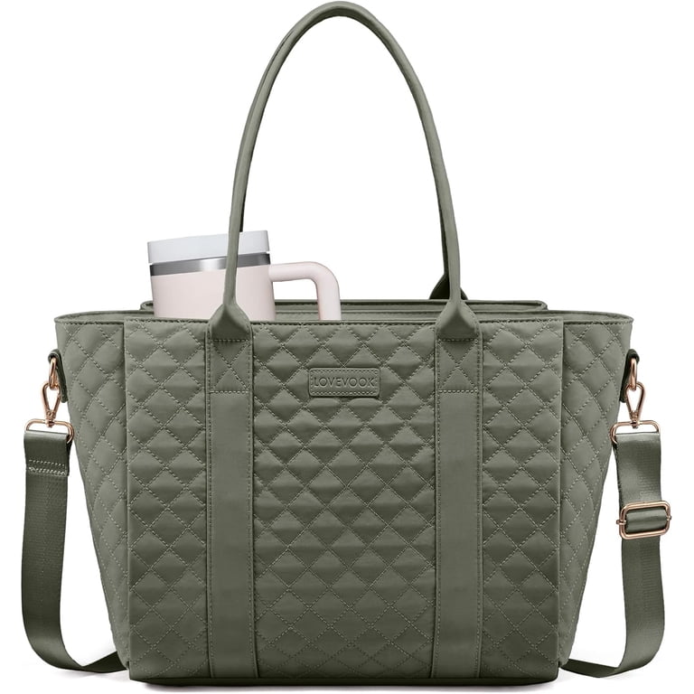 computer travel bag tote LOVEVOOK Tote Bag For Women, Large Work Tote Laptop Bag, Quilted Computer  Shoulder Bags with Zipper for Travel Teacher Nurse