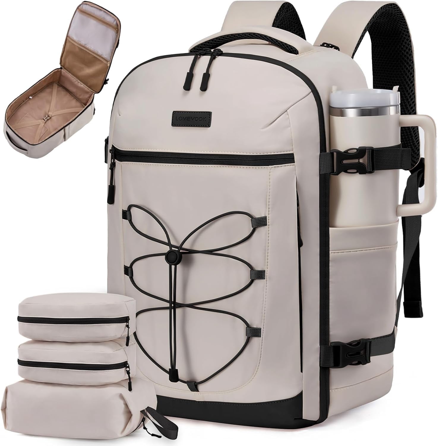 LOVEVOOK Travel Backpack,40L Carry On Backpack Large Fits 17.3" Laptop ...