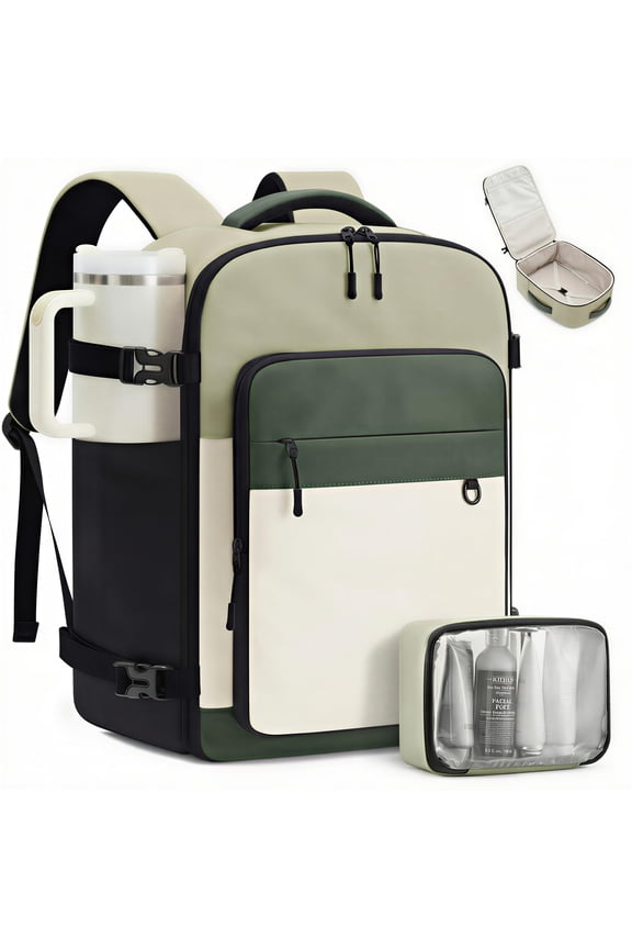 Travel Backpack, 40L Large Airline Approved Carry on Backpack for Travel, TSA Personal Item Travel Bag with 3 Packing Cubes, Waterproof Travel Essentials Bag fits 17" Laptop