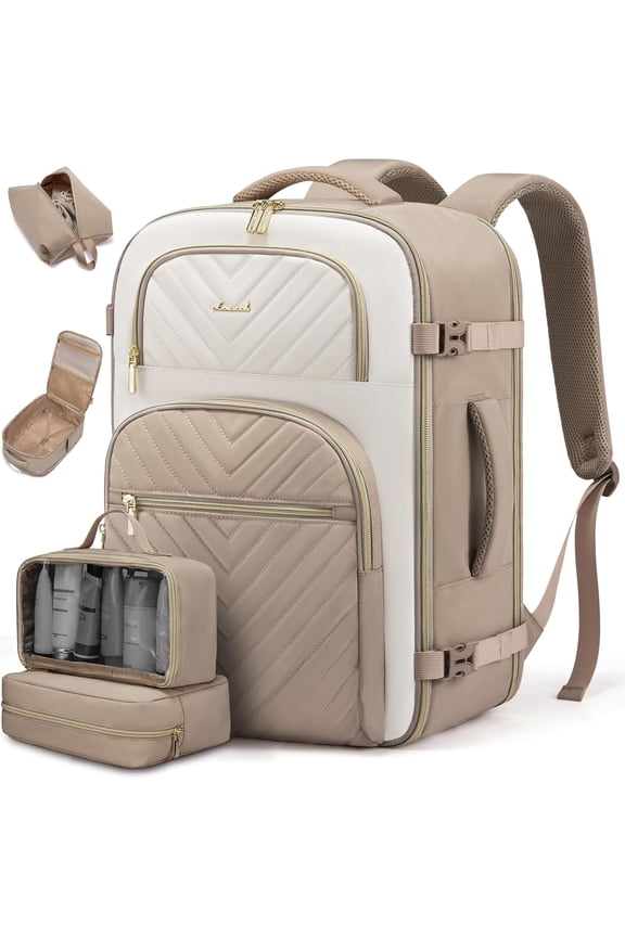 Travel Backpack Carry on Flight Approved 40L,Waterproof TSA Travel Essentials Personal Item Backpack for Women Men, Carry on Luggage Suitcase Travel Bag for Airplane with 3 Packing Cubes