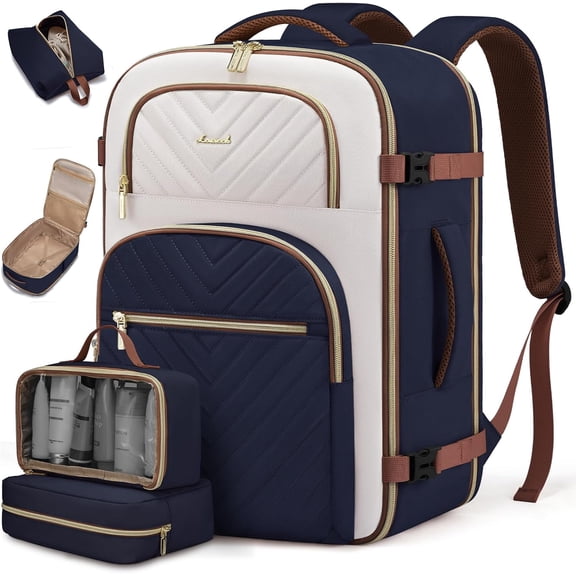 LOVEVOOK Travel Backpack Carry on Flight Approved 40L,Waterproof TSA Travel Essentials Personal Item Backpack for Women Men,Carry on Luggage Suitcase Travel Bag for Airplane with 3 Packing Cubes
