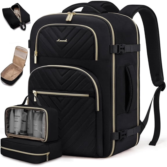 LOVEVOOK Travel Backpack Carry on Flight Approved 40L,Waterproof TSA Travel Essentials Personal Item Backpack for Women Men,Carry on Luggage Suitcase Travel Bag for Airplane with 3 Packing Cubes