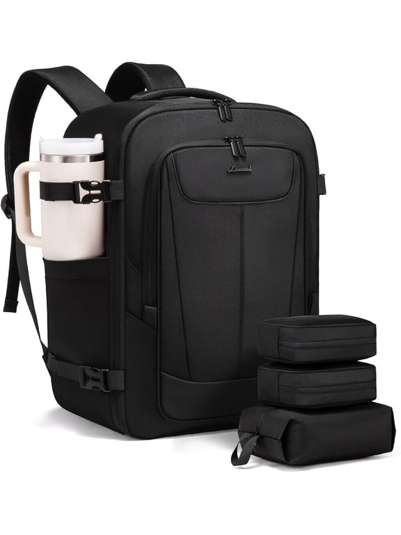 Travel Backpack for Men, 40L Carry on Backpack Flight Approved with 3 Packing Cubes, Extra Large Personal Item Bag Fits 17.3 inch Laptop for Business Trip Weekender, Waterproof Daypack